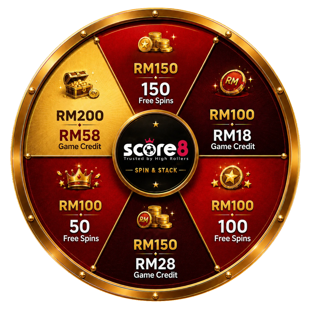Score8 Spin and Stack reward wheel